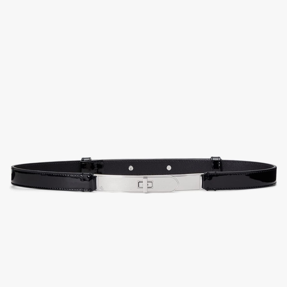 Ralph Lauren Blue Label Black Belt with Silver Buckle